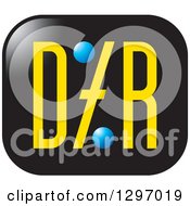Clipart Of A Yellow And Blue Dtr Letters In A Black Rectangle Royalty Free Vector Illustration