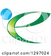 Clipart Of A Green And Blue Abstract Letter E Royalty Free Vector Illustration