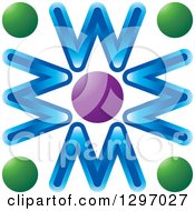Clipart Of A Circle Of Letters M Or W With Spheres Royalty Free Vector Illustration by Lal Perera
