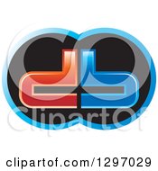 Clipart Of A Red And Blue Abstract Letter Db Logo In Black Royalty Free Vector Illustration