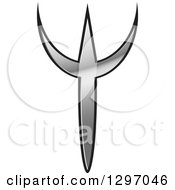 Clipart Of A Shiny Silver Trident Royalty Free Vector Illustration by Lal Perera