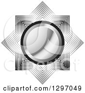 Poster, Art Print Of Silver Circle Over Gray And Black Lines