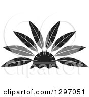 Clipart Of A Black And White Hat With Feathers Royalty Free Vector Illustration by Lal Perera