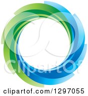 Clipart Of A Circle Of Blue And Green Swooshes Royalty Free Vector Illustration