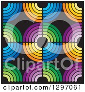 Poster, Art Print Of Background Of Colorful Circles On Black