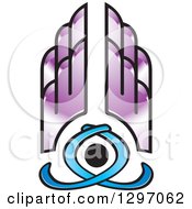 Poster, Art Print Of Black And Blue Design With Purple Wings