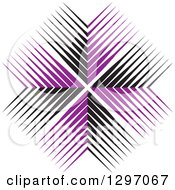 Clipart Of A Cross Made Of Purple And Black Lines Royalty Free Vector Illustration