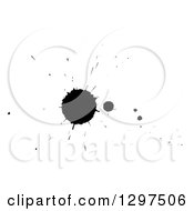 Clipart Of Black Ink Splatters On White 5 Royalty Free Illustration