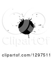 Clipart Of A Black Ink Splatter On White 3 Royalty Free Illustration