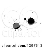 Clipart Of Black Ink Splatters On White 2 Royalty Free Illustration