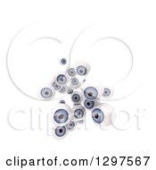 Clipart Of 3d Floating Blue Eyeballs On White With Text Space 2 Royalty Free Illustration by Frank Boston