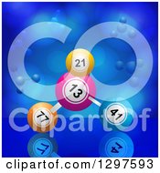 Poster, Art Print Of 3d Bingo Or Lottery Ball Molecule Over Blue