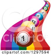 Curvy Rainbow With 3d Colorful Bingo Or Lottery Balls