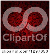 Poster, Art Print Of Dark Red And Black Floral Background