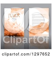 Poster, Art Print Of Double Sided Flyer Template With Orange Geometric Low Poly Design And Sample Text