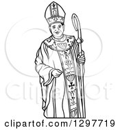 Black And White Bishop With A Staff