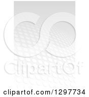 Clipart Of A Grayscale Background Of Dots Leading Off Into The Distance Royalty Free Vector Illustration