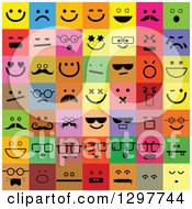 Poster, Art Print Of Colorful Square Smiley Face Icons