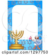 Poster, Art Print Of Golden Border With A Menorah And Soldier