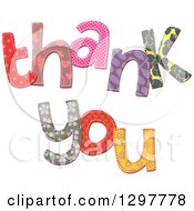 Poster, Art Print Of Patterned Stitched Thank You Text