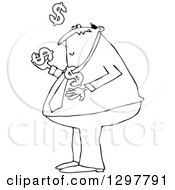 Clipart Of A Chubby Black And White Business Man Juggling Usd Dollar Currency Symbols Royalty Free Vector Illustration by djart