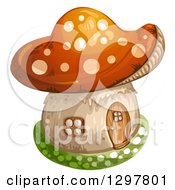 Clipart Of A Mushroom House Royalty Free Vector Illustration