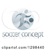 Poster, Art Print Of Soccer Player In Action Inside A Shiny Circle Over Sample Text