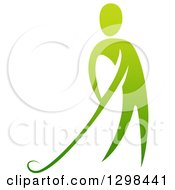 Clipart Of A Gradient Green Man Putting A Golf Club Royalty Free Vector Illustration by AtStockIllustration