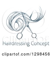 Gradient Scissors Cutting Hair Over Sample Text