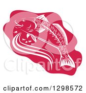 Poster, Art Print Of Retro Woodcut Red Drum Spottail Bass Fish Design