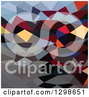Clipart Of A Low Poly Abstract Geometric Background Of A Flowing River Royalty Free Vector Illustration