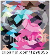 Poster, Art Print Of Low Poly Abstract Geometric Background Colorful Abstract Crystals