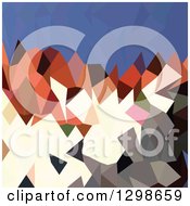 Poster, Art Print Of Low Poly Abstract Geometric Background Of Mountains And Sky