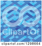 Poster, Art Print Of Low Poly Abstract Geometric Background A Blue Maze