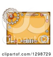 Clipart Of A Steampunk Sign With Gears And Metal Elements Royalty Free Vector Illustration