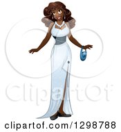Beautiful Young African Woman Wearing A White Evening Gown