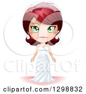 Poster, Art Print Of Green Eyed Red Haired White Bride In Her Wedding Gown