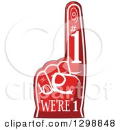 Clipart Of A Red Sports Foam Finger With Text Royalty Free Vector Illustration