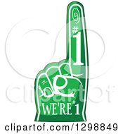 Green Sports Foam Finger With Text