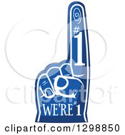 Blue Sports Foam Finger With Text