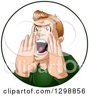 Poster, Art Print Of Mad Blond White Man Shouting In A Circle