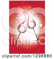 Clipart Of A Clinking Cocktail Or Wine Glasses Over Red Sparkles Royalty Free Vector Illustration by ColorMagic