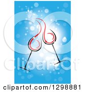 Poster, Art Print Of Clinking Cocktail Or Wine Glasses Over Blue Sparkles