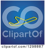 Clipart Of A Commercial Airplane Made Of Yellow Dots Over Blue Royalty Free Vector Illustration by ColorMagic