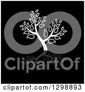 Clipart Of A White Tree And Reflection On Black Royalty Free Vector Illustration by ColorMagic