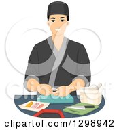 Handsome Young Male Sushi Chef