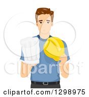 Poster, Art Print Of Young Brunette White Man Deciding To Pursue Chef Or Construction