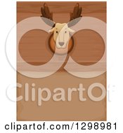 Poster, Art Print Of Taxidermy Mounted Moose Head On A Wood Wall