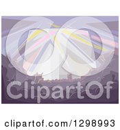 Clipart Of A Crowded Audience At A Rock Concert Royalty Free Vector Illustration