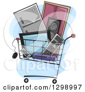 Poster, Art Print Of Shopping Cart Filled With Appliances And Electronics